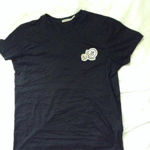 Mens Moncler double black logo t shirt